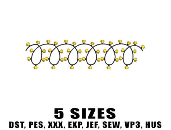 Christmas Fairy Lights Embroidery Design