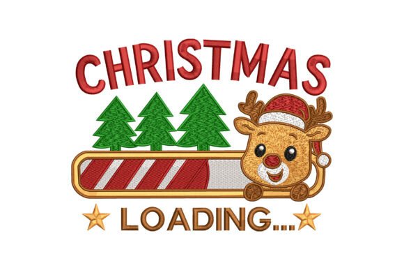 Christmas Loading, Reindeer Embroidery