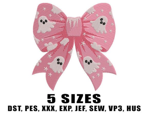 Ghosty Pink Bow Embroidery Design Review