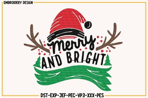 Merry and Bright Christmas Embroidery