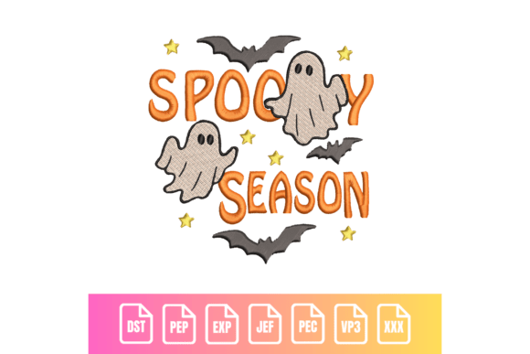 Spooky Season Ghost Embroidery Design